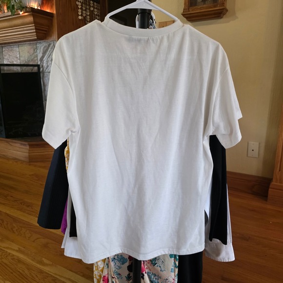 Shein NWOT White‎ Short Sleeve Crew Neck Basic T Shirt Tee Top - Picture 3 of 3